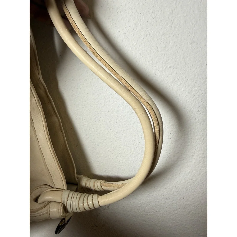 Sundance Women's Handbag‎ Cream Genuine Leather Boho Purse Made In Italy